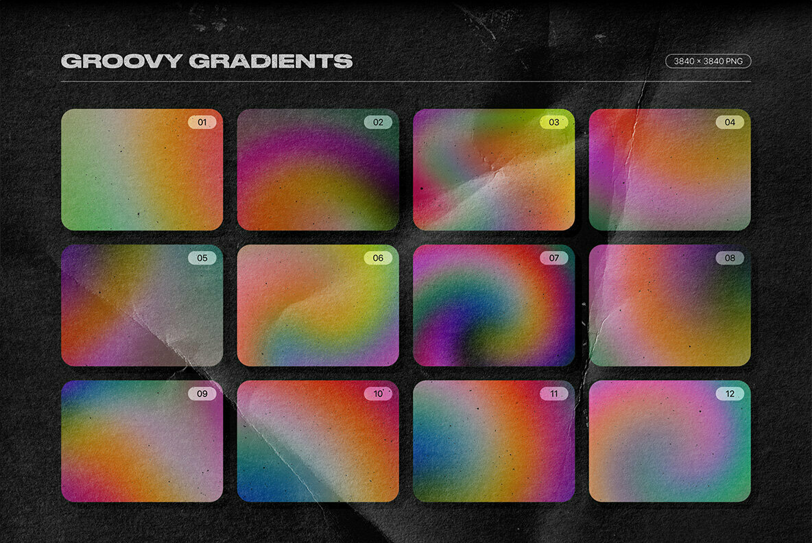Grainy Backgrounds   100 Retro Gradients Pack 2