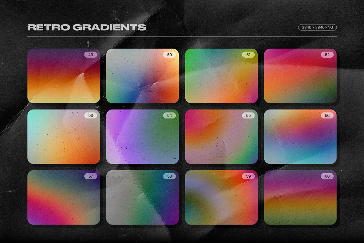 Grainy Backgrounds   100 Retro Gradients Pack 12