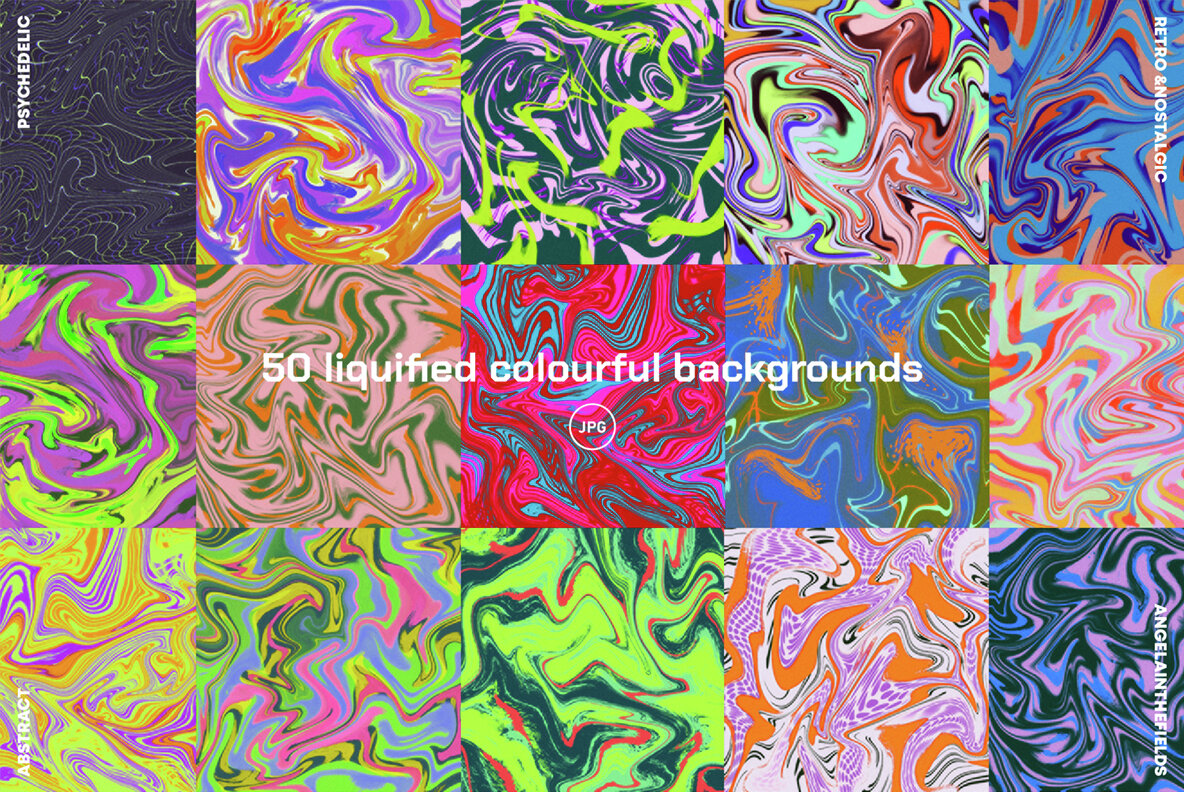 50 Liquid Retro Textures 3600px 4
