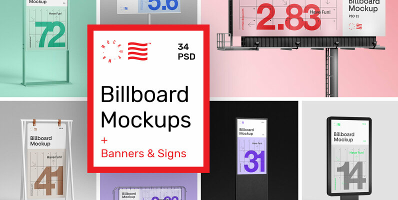 Billboard Mockups   Banner   Stand