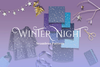 Winter Night Seamless Pattern