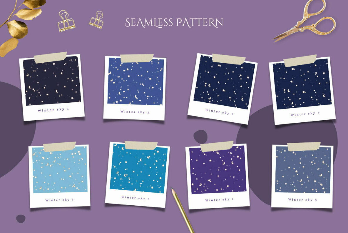 Winter Night Seamless Pattern 2
