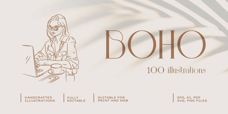 Bohemian Illustration Set