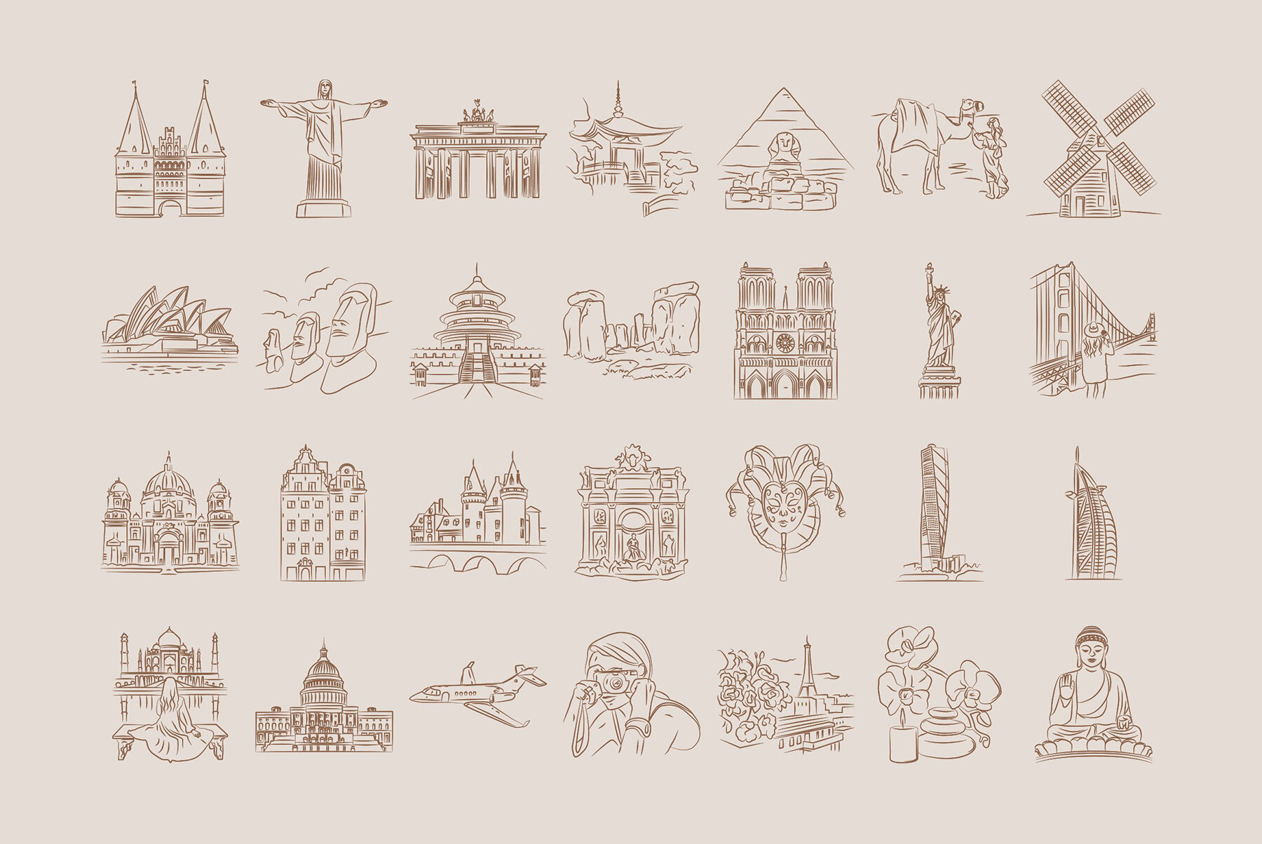 Travel Illustration Set 9