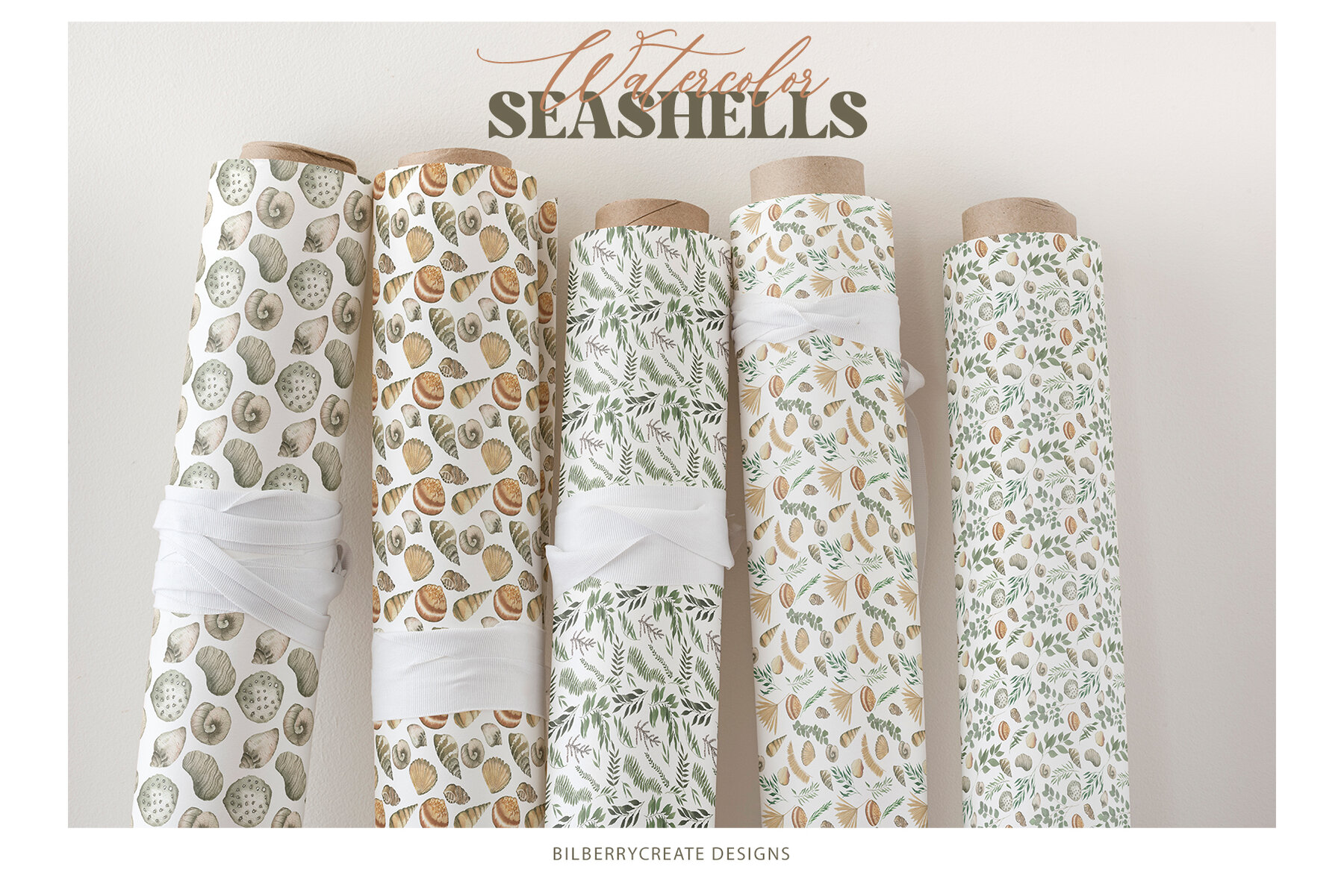 Watercolor Seashells Art Set 8