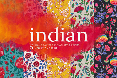 Indian Floral Batik Patterns