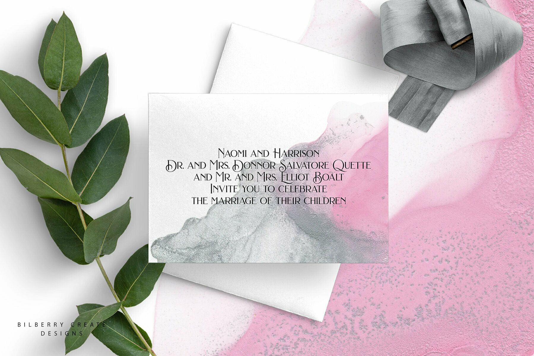Pink Grey Ink Texture Collection 2