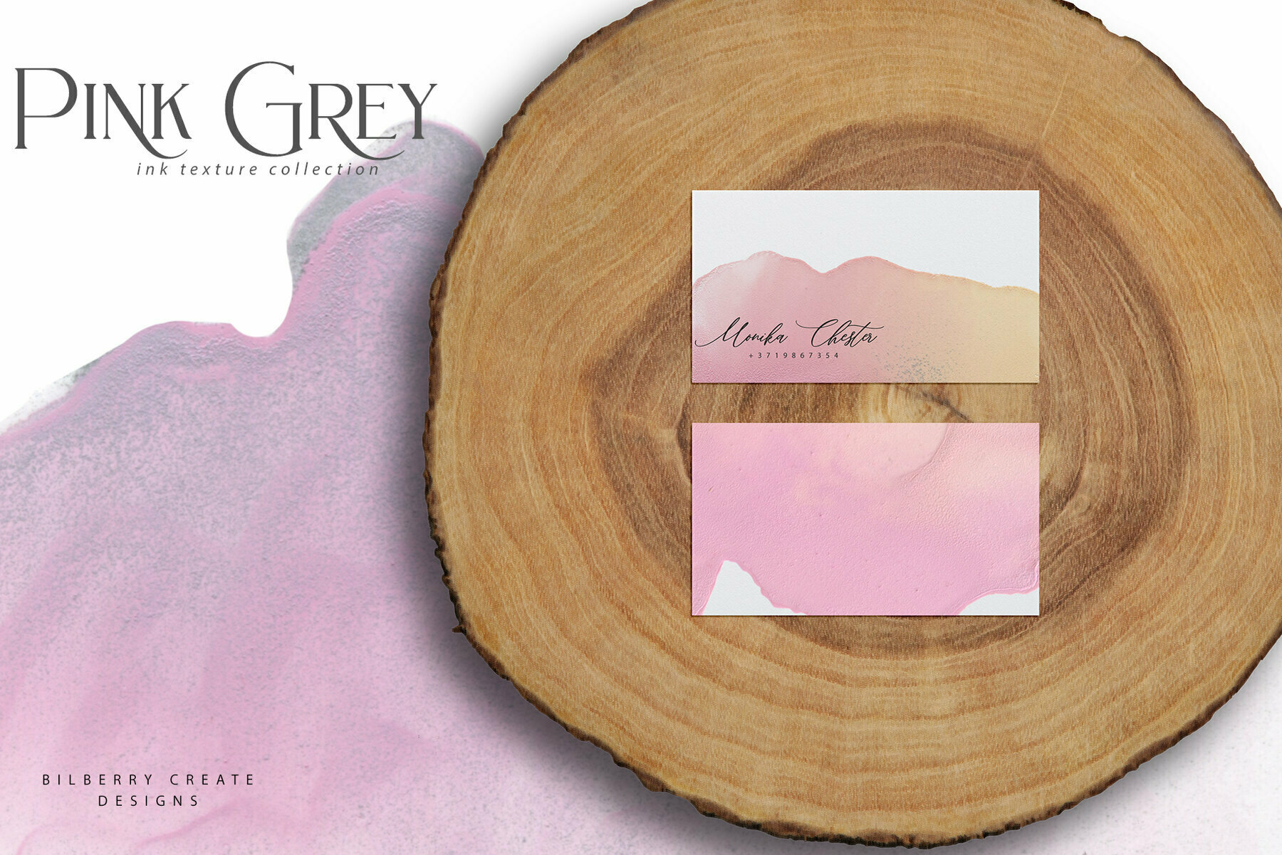 Pink Grey Ink Texture Collection 3
