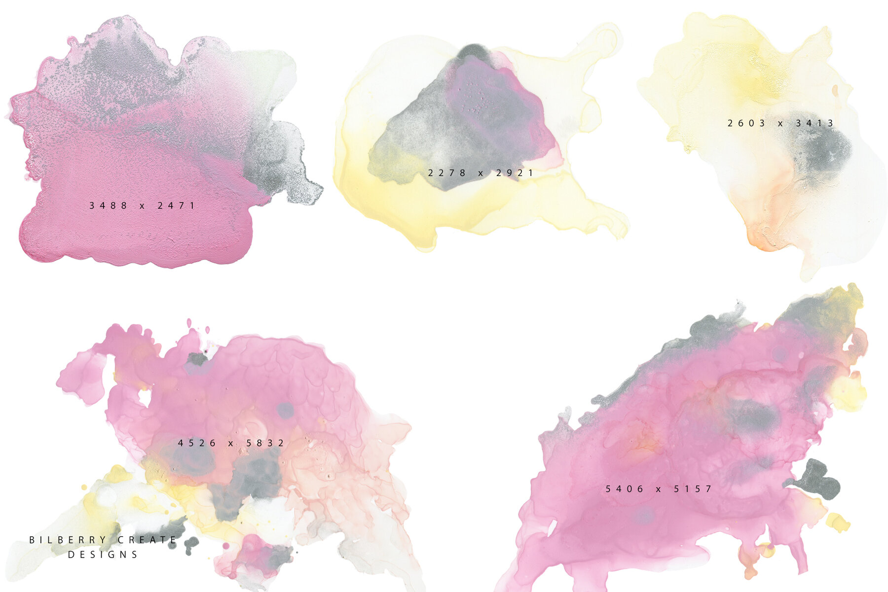 Pink Grey Ink Texture Collection 11