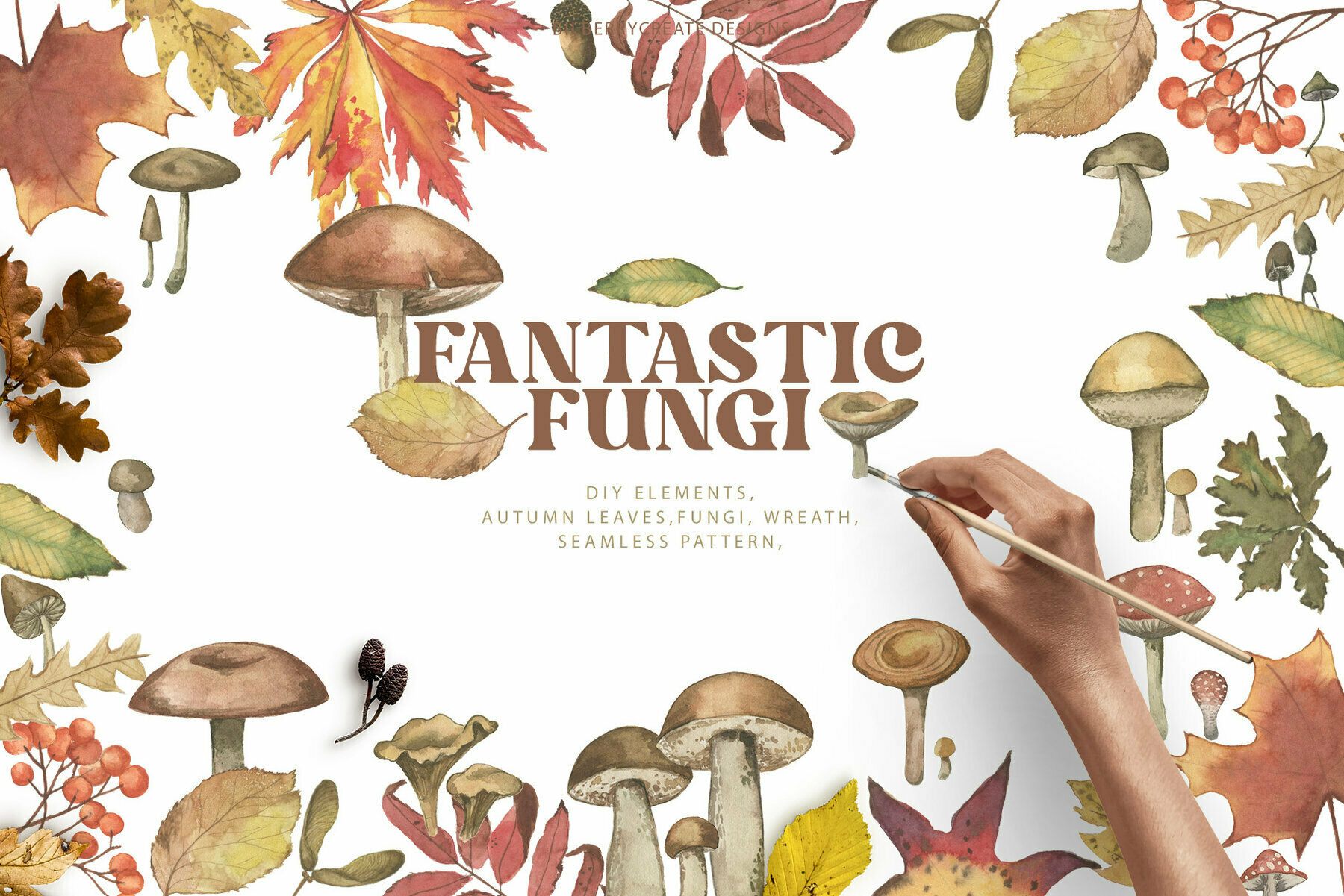 Watercolour Fantastic Fungi 1