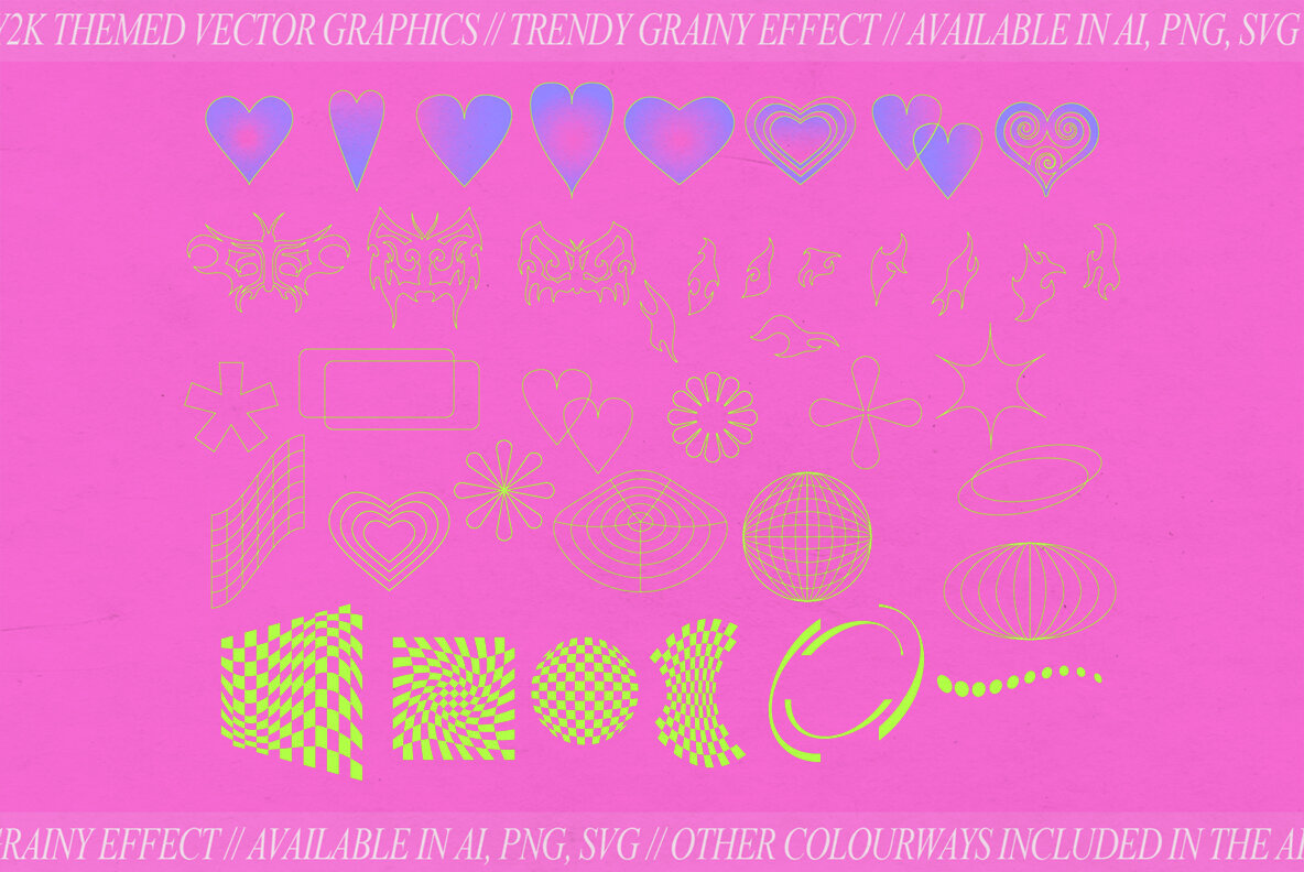 Y2K Themed Clipart Set 8