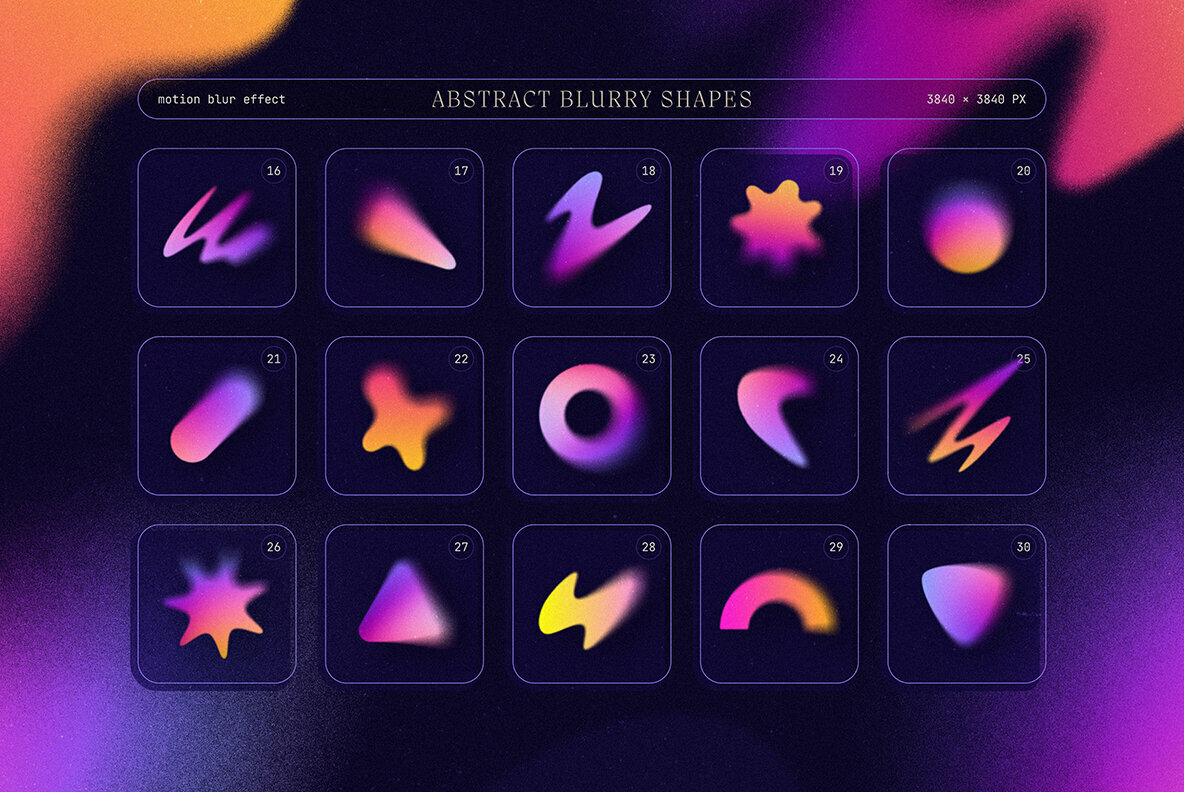 Blurry Gradient Shapes Collection 4