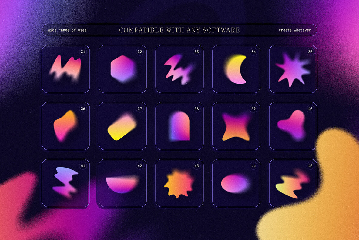 Blurry Gradient Shapes Collection 5