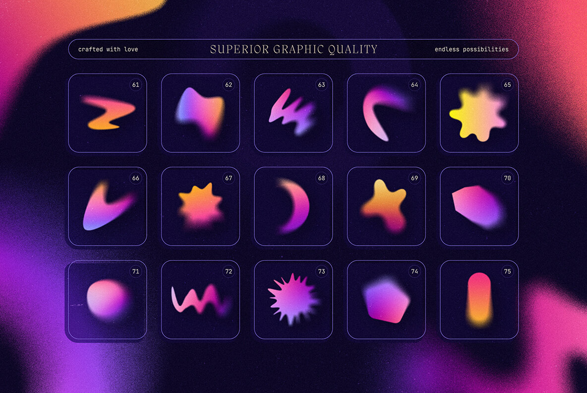 Blurry Gradient Shapes Collection 7