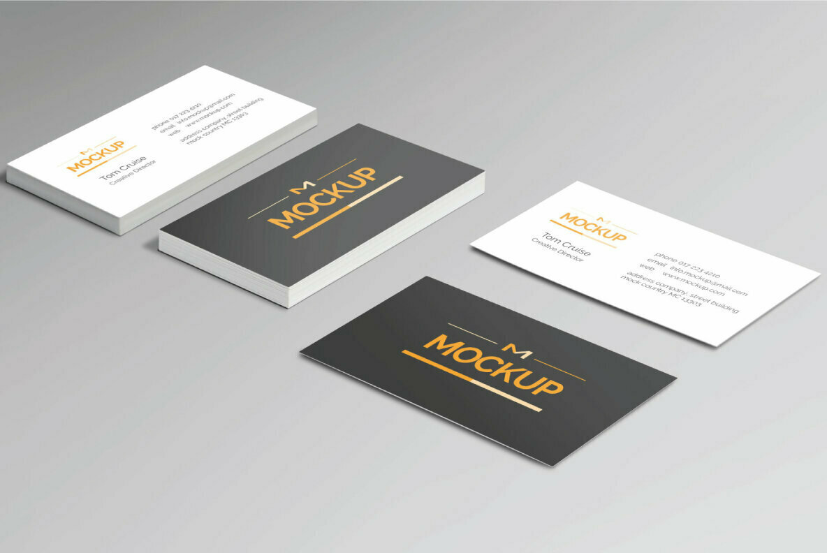 6 Style Business Card Mockups 2