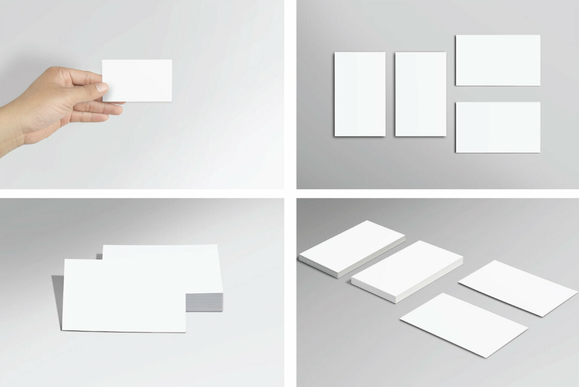 6 Style Business Card Mockups 4