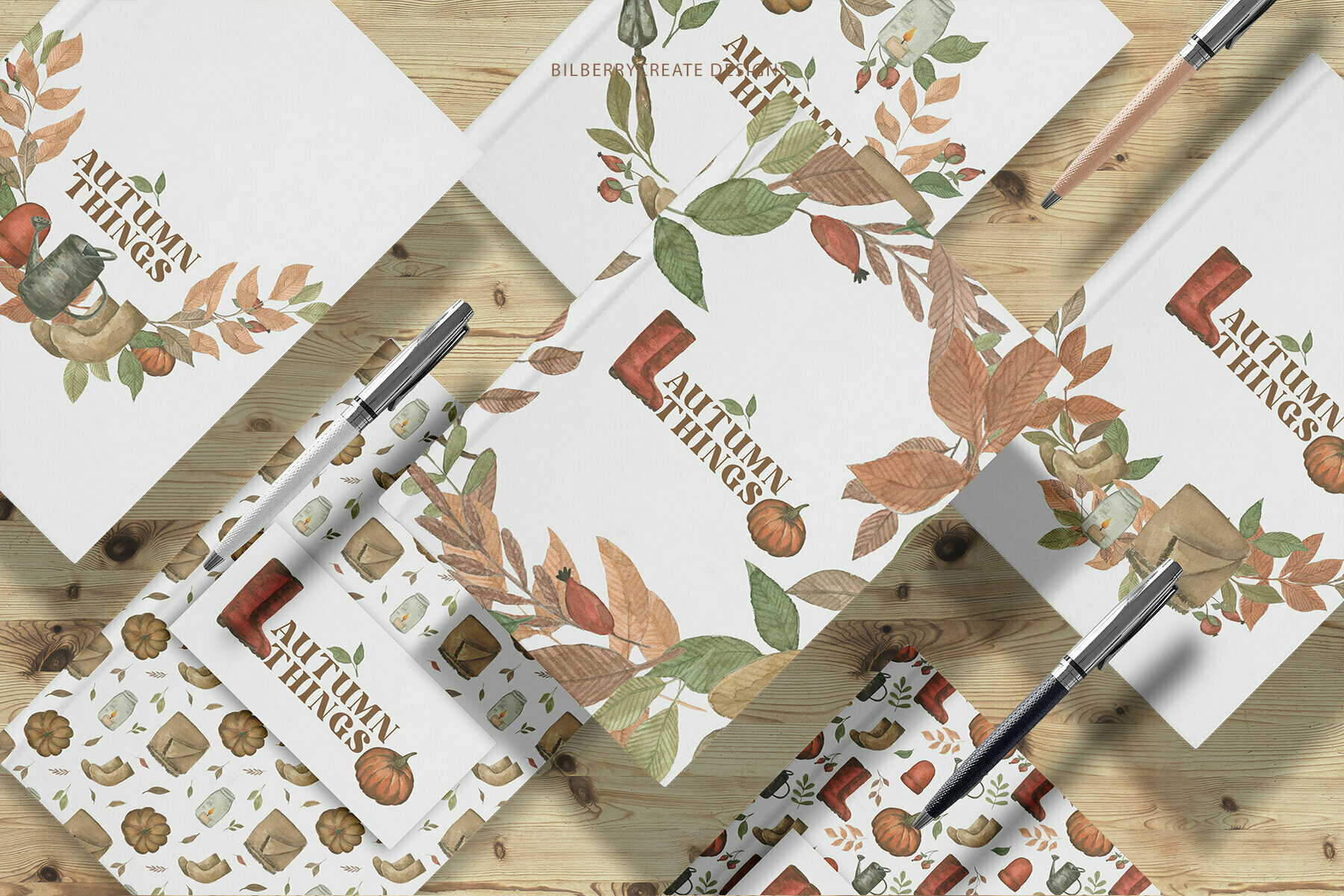 Watercolour Autumn Things 2