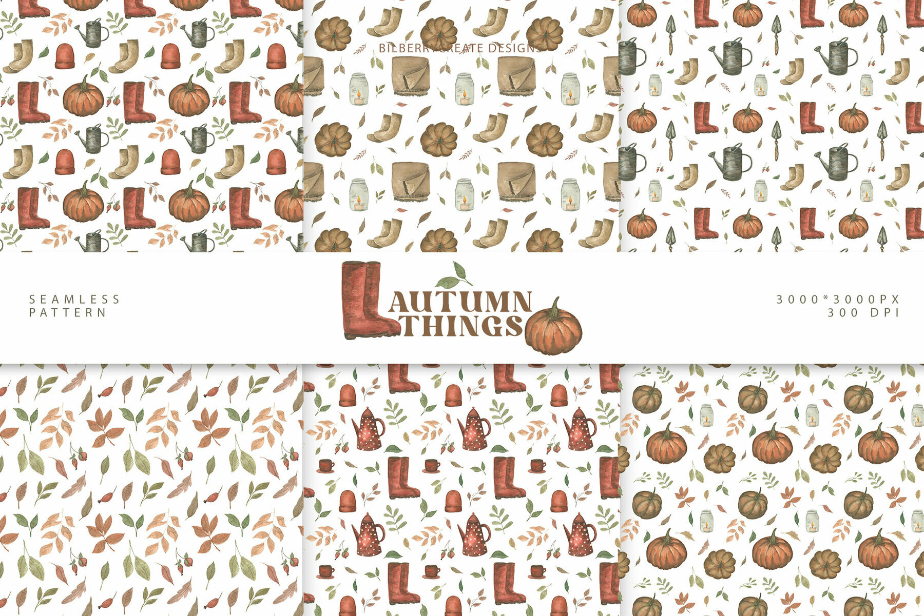 Watercolour Autumn Things 4