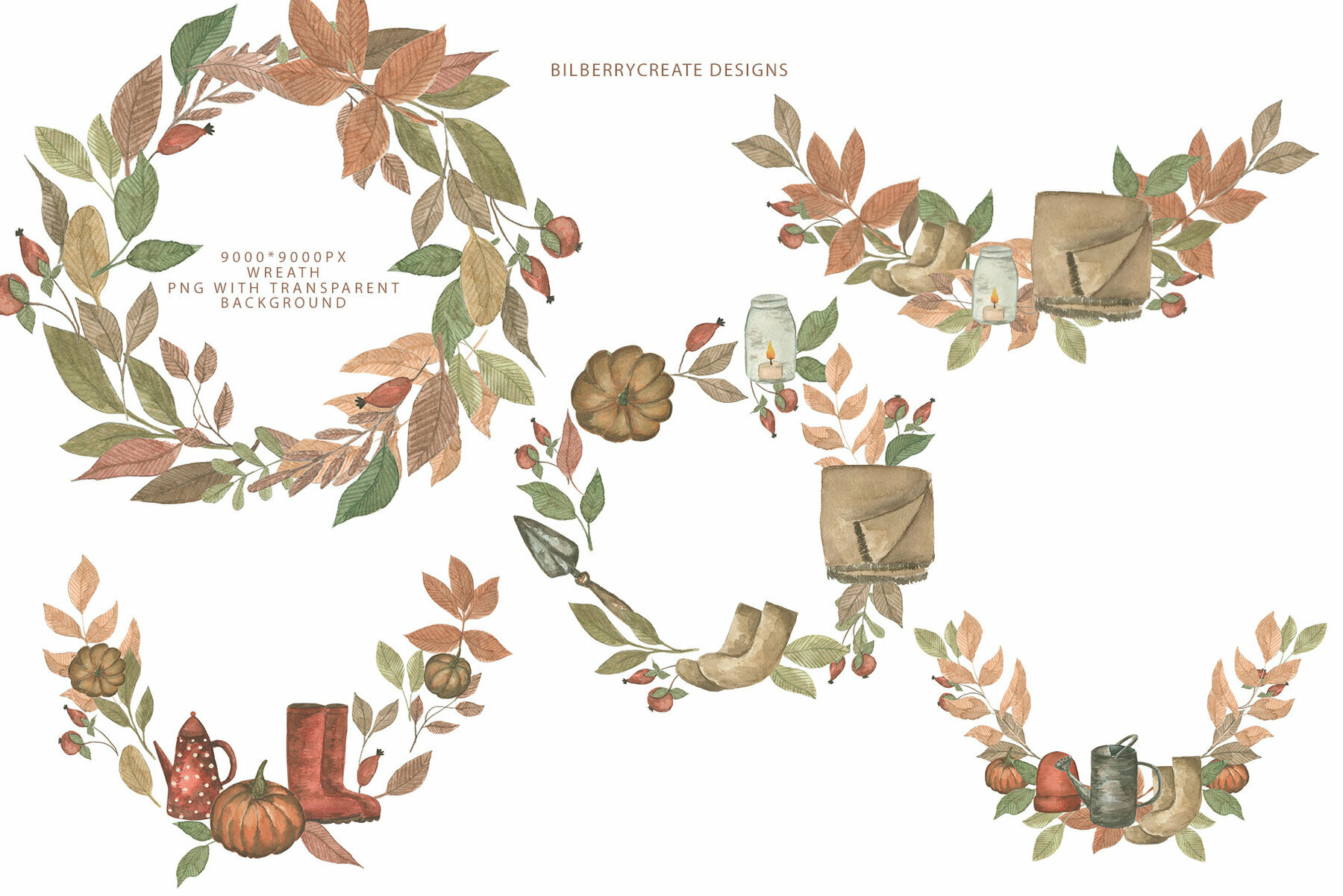 Watercolour Autumn Things 5