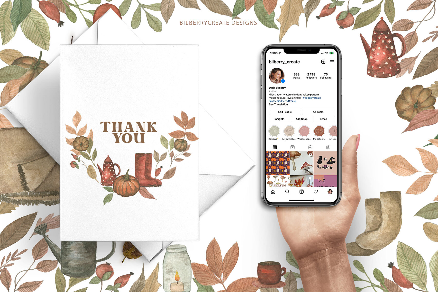 Watercolour Autumn Things 8