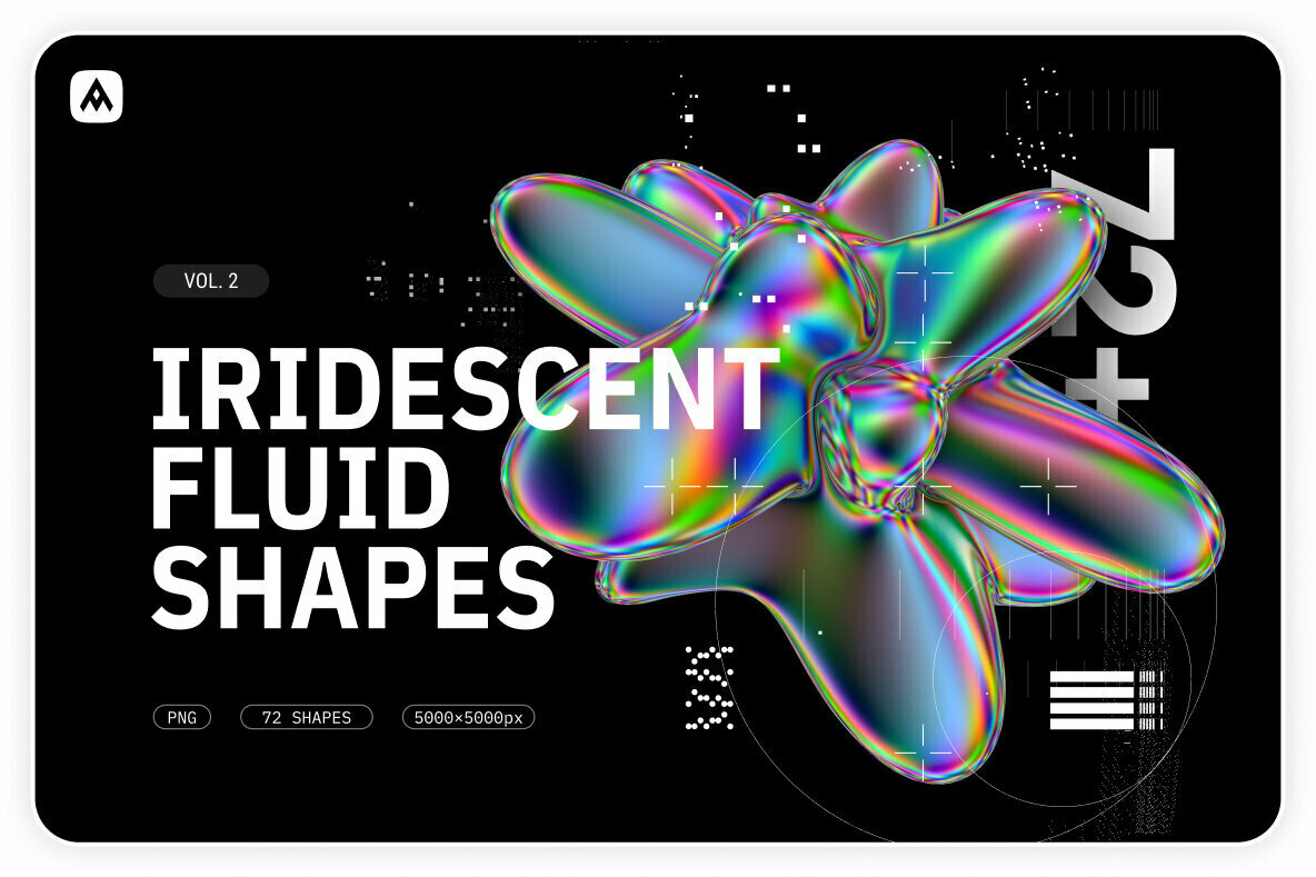 Iridescent Fluid 3D Shapes Collection 1