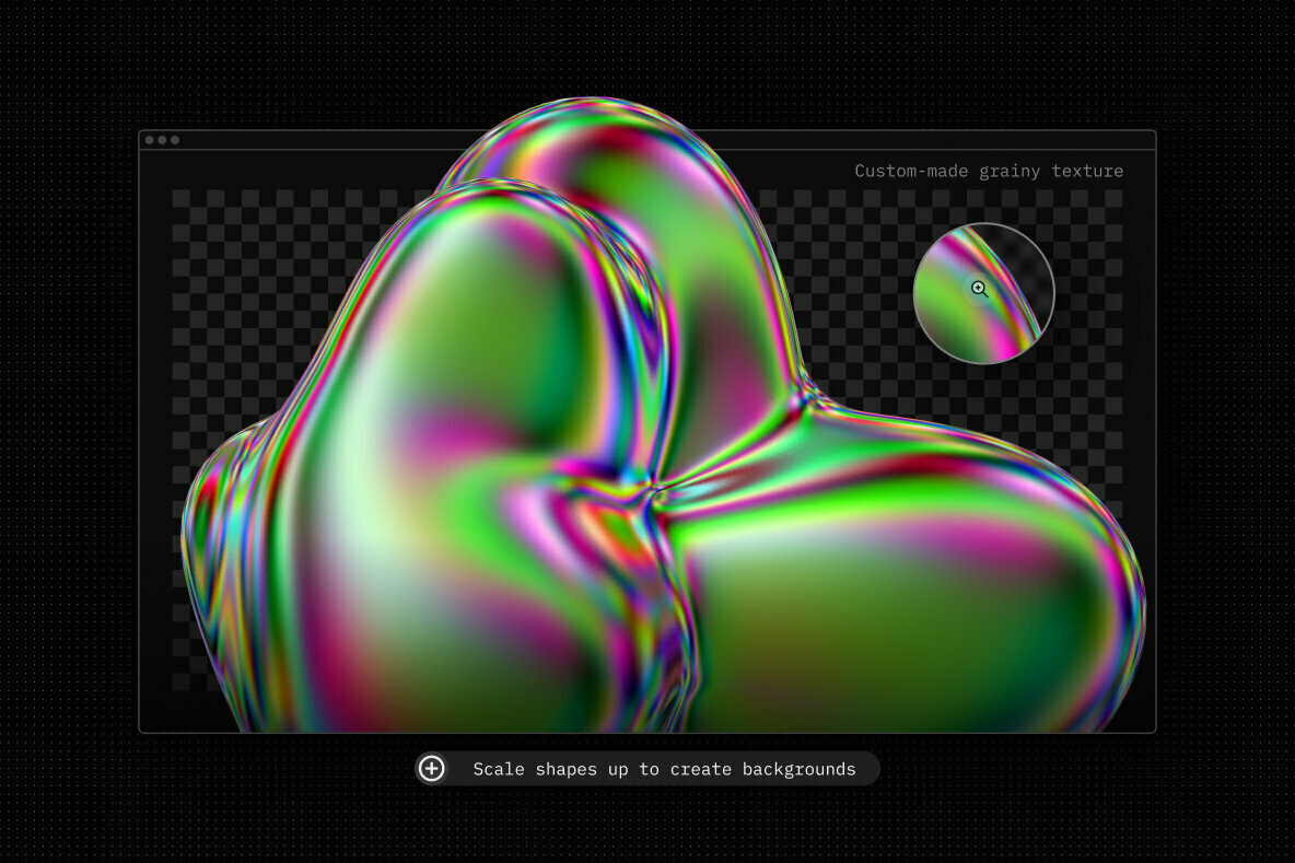 Iridescent Fluid 3D Shapes Collection 3