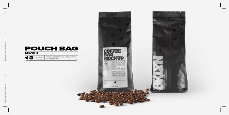 Coffee Bag Packaging Mockup