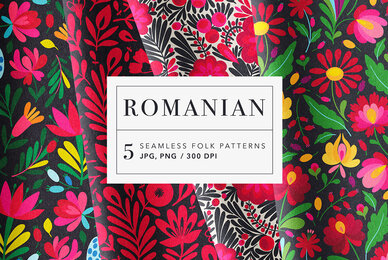 Romanian Folk Art Patterns Set