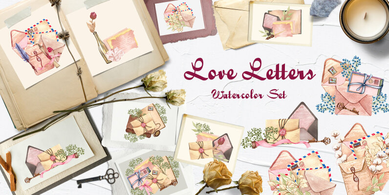 Love Letters Watercolor Set