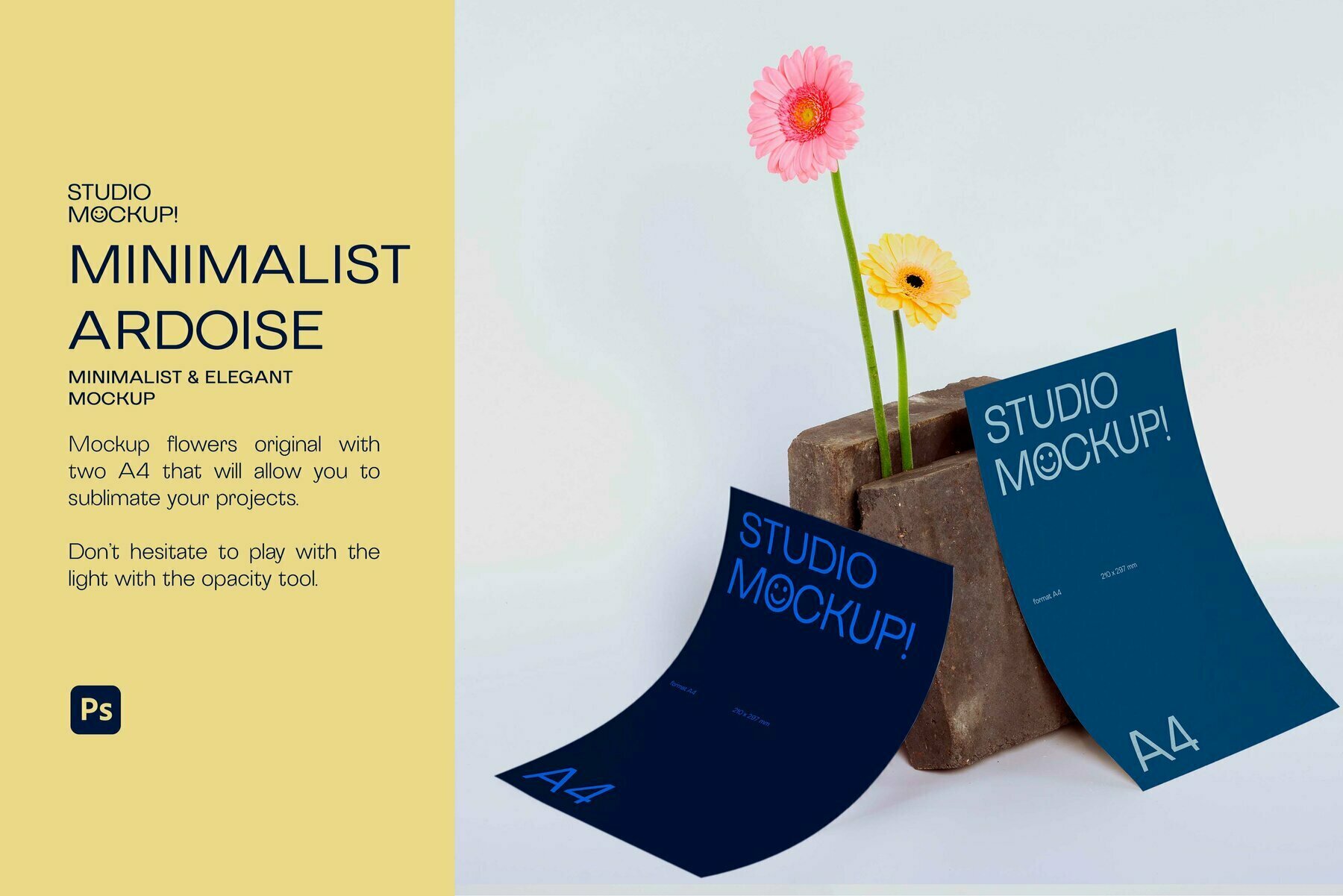 Flower A4 Mockup Brut Flower A4 Mockup Brut