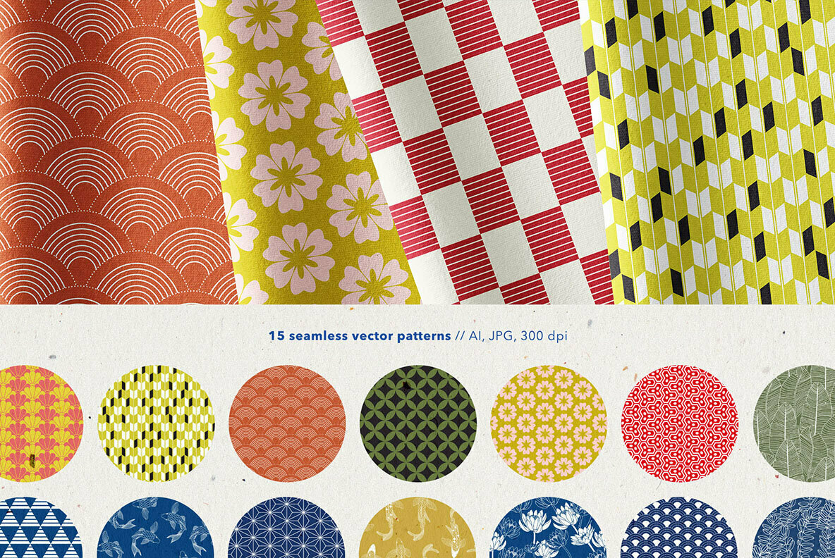 Japanese Patterns and Elements Set 2