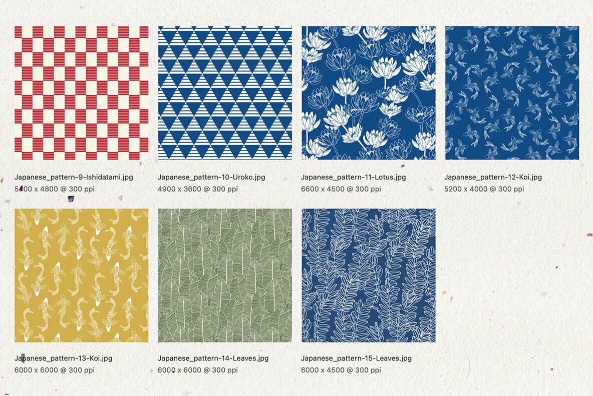 Japanese Patterns and Elements Set 4