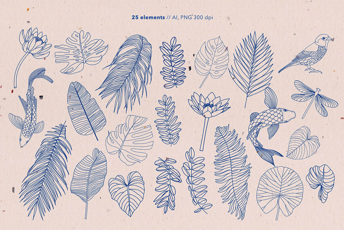 Japanese Patterns and Elements Set 5