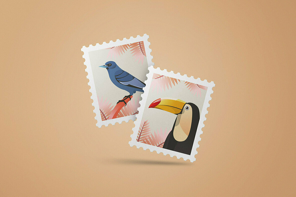 Postage Stamp Mockups 3