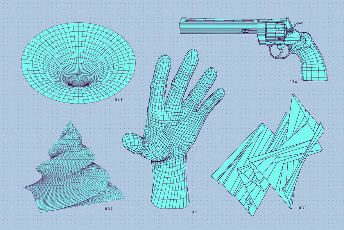 200 Vector Wireframe Shapes 4