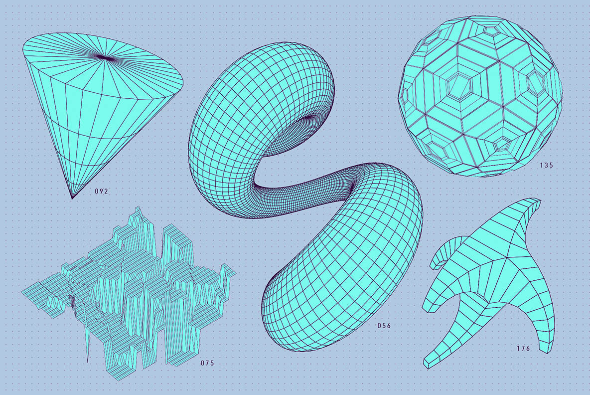 200 Vector Wireframe Shapes 12