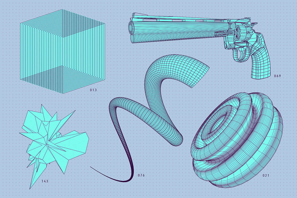 200 Vector Wireframe Shapes 13