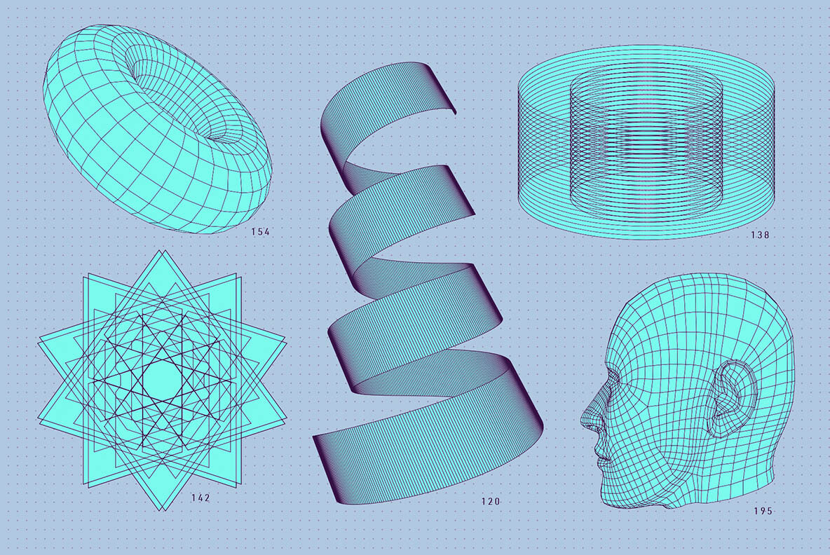 200 Vector Wireframe Shapes 14
