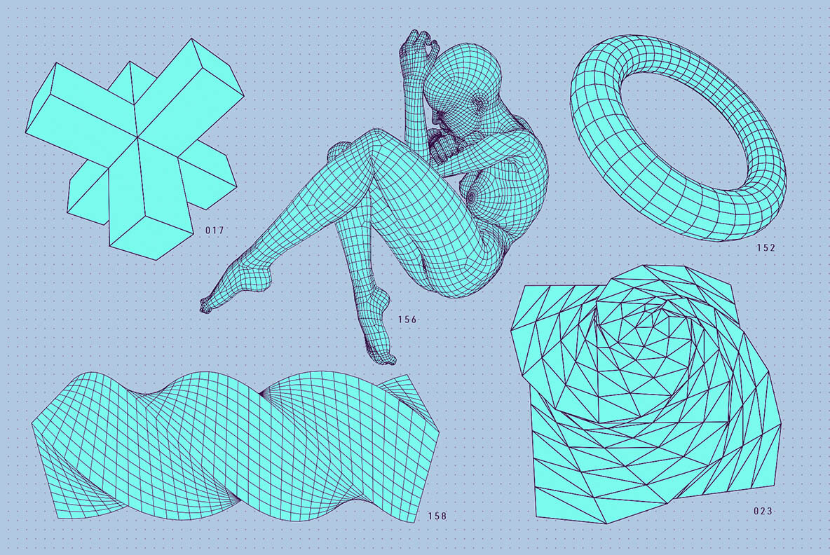 200 Vector Wireframe Shapes 15