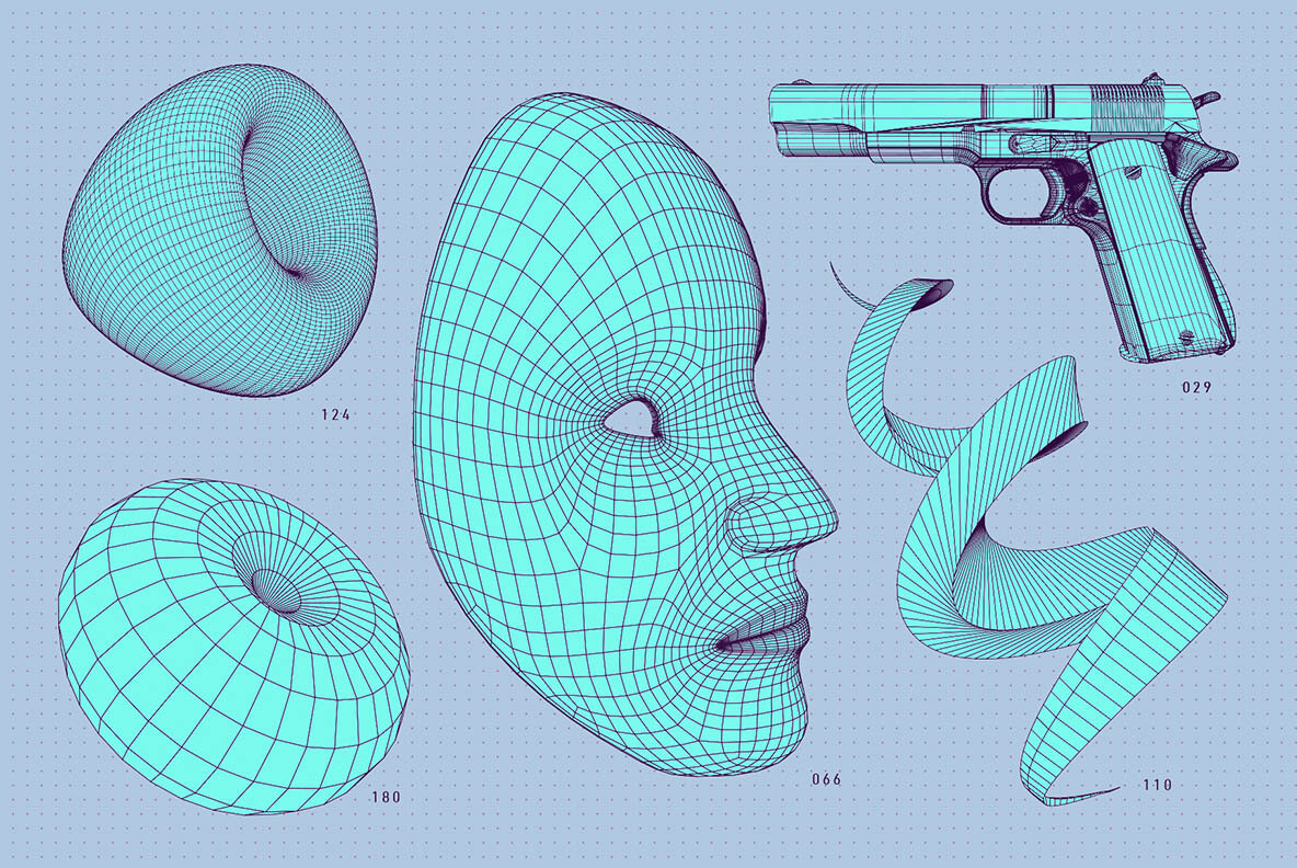 200 Vector Wireframe Shapes 16