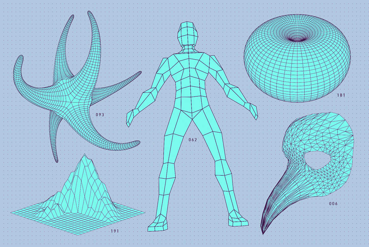 200 Vector Wireframe Shapes 18