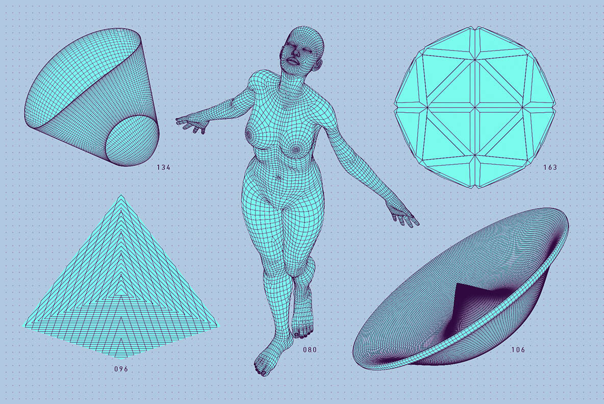 200 Vector Wireframe Shapes 23