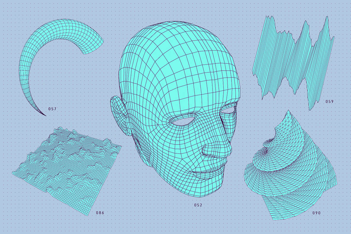 200 Vector Wireframe Shapes 24