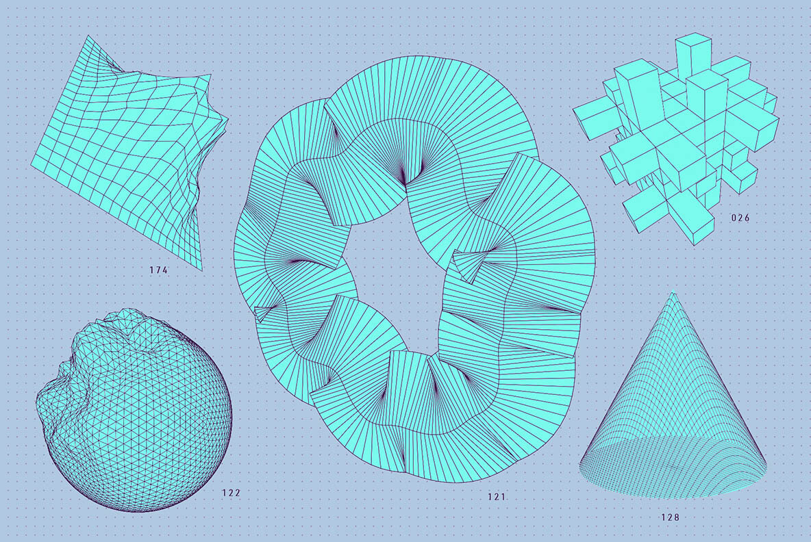 200 Vector Wireframe Shapes 25