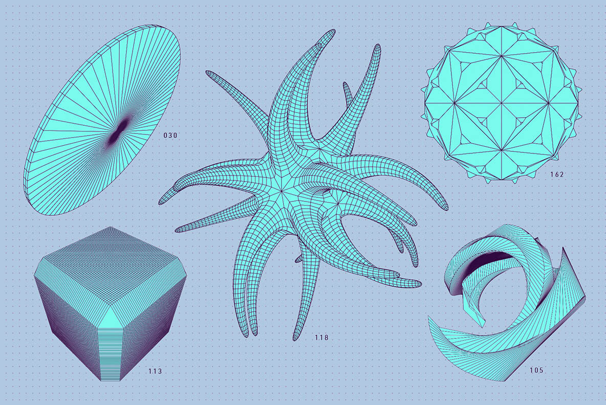 200 Vector Wireframe Shapes 27