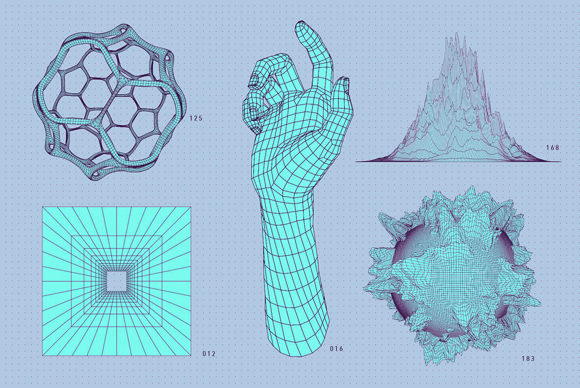 200 Vector Wireframe Shapes 28