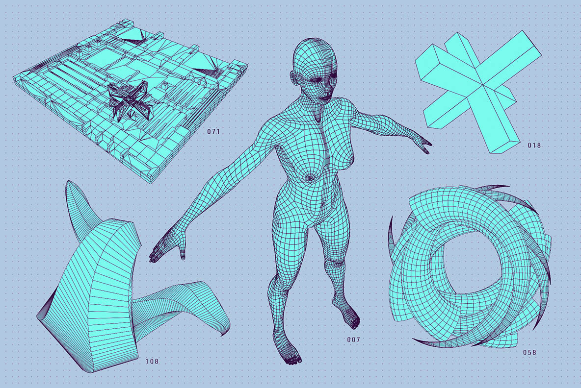200 Vector Wireframe Shapes 32