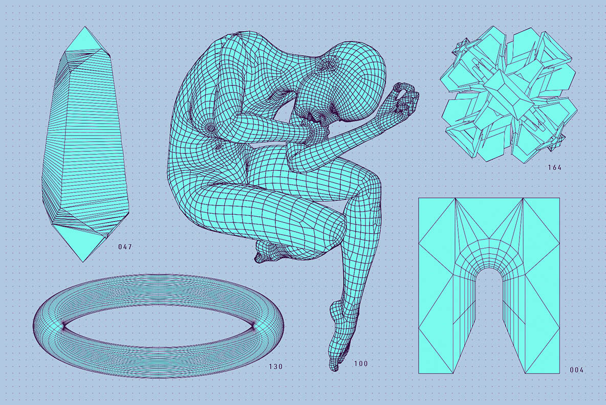 200 Vector Wireframe Shapes 34