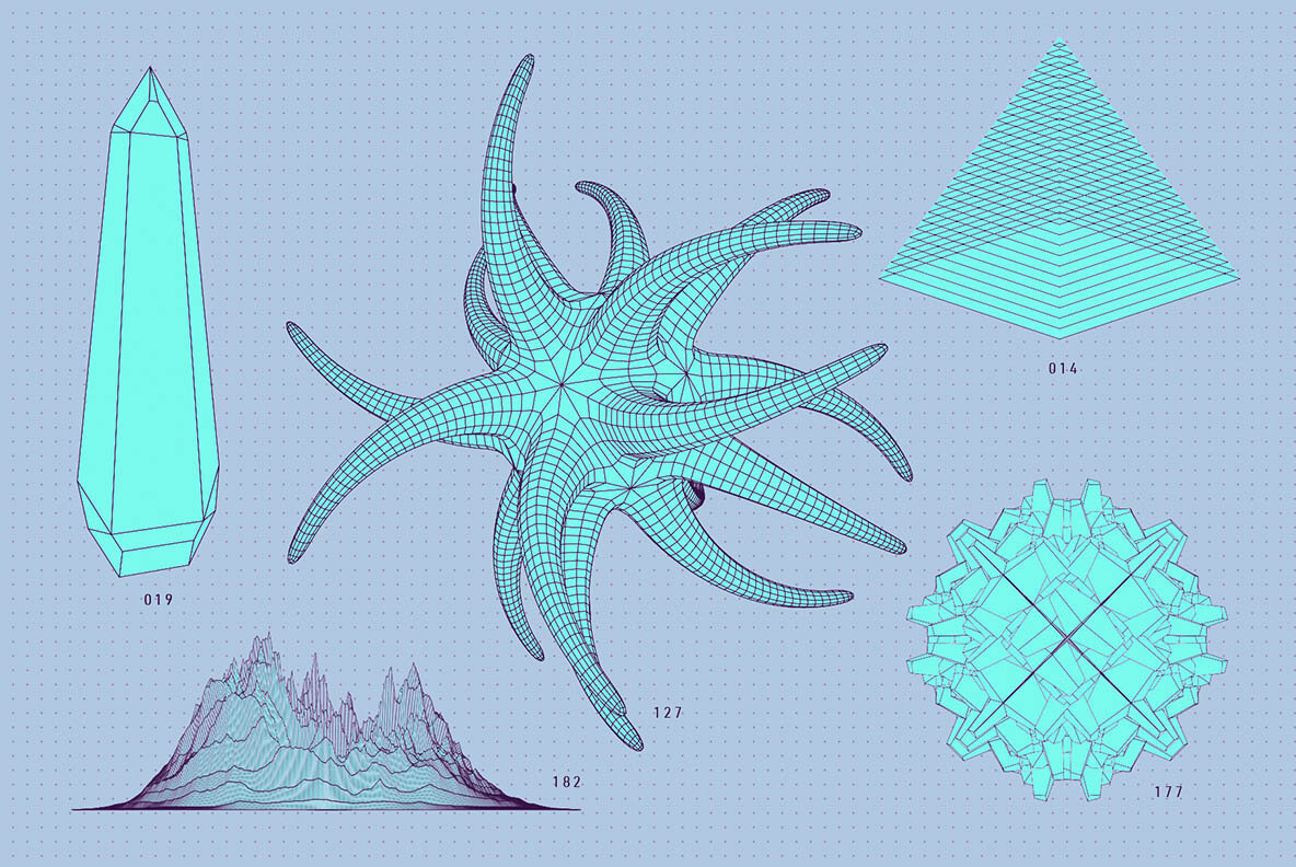 200 Vector Wireframe Shapes 36