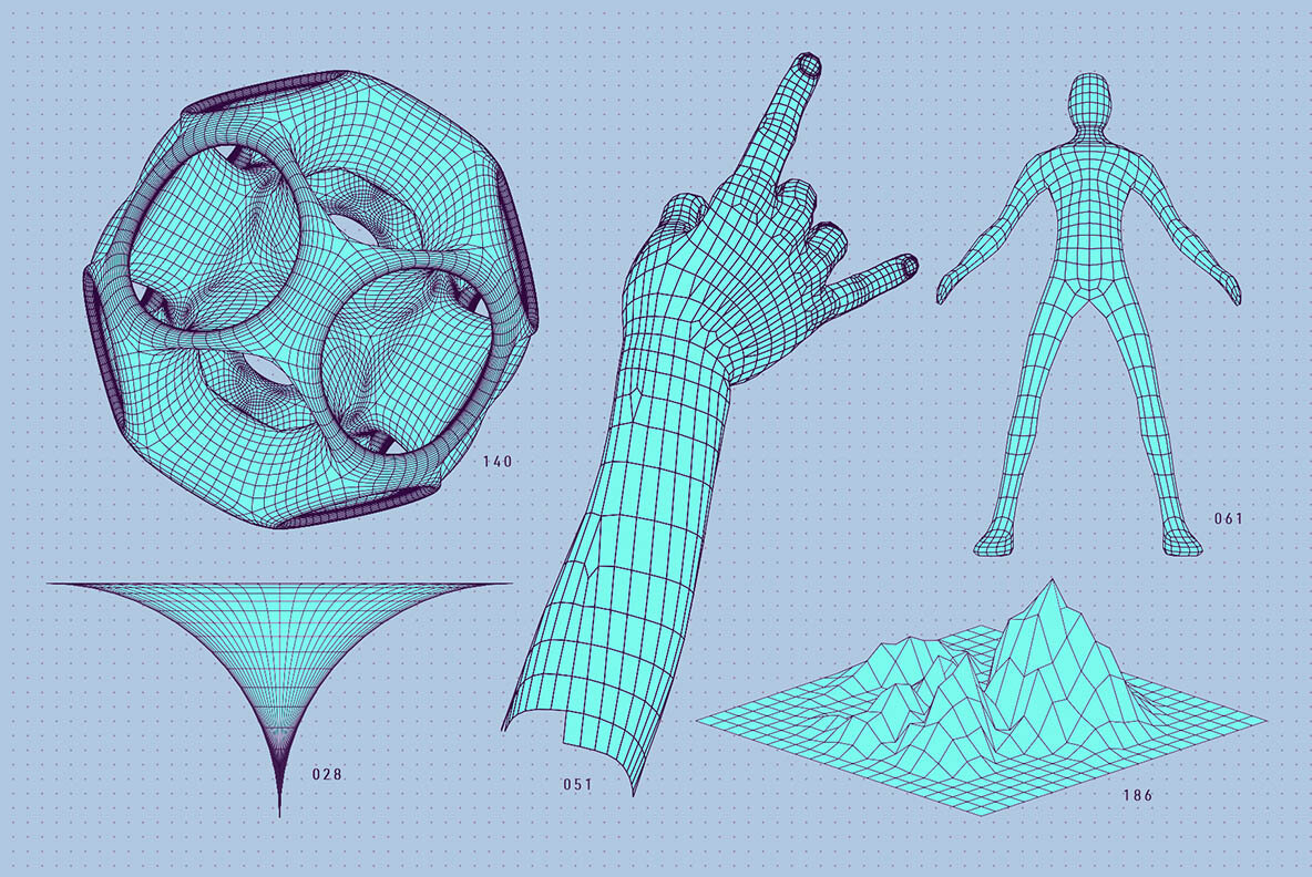 200 Vector Wireframe Shapes 37